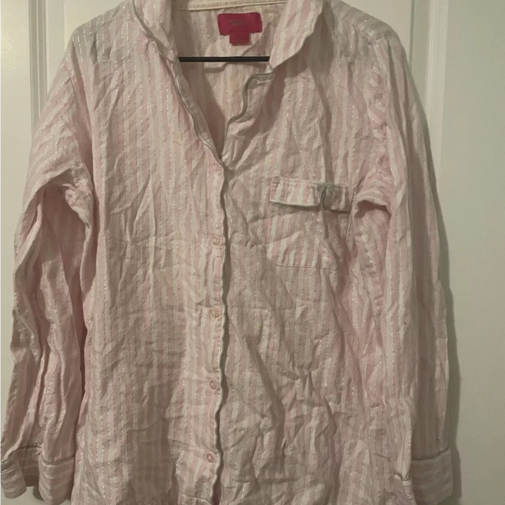 Victoria’s Secret striped button down pajama top